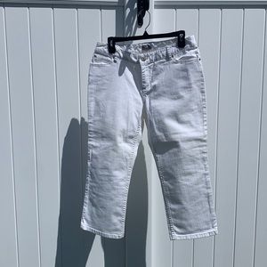 Cropped white jeans